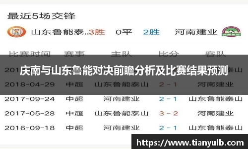 庆南与山东鲁能对决前瞻分析及比赛结果预测