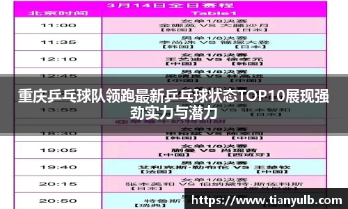 重庆乒乓球队领跑最新乒乓球状态TOP10展现强劲实力与潜力